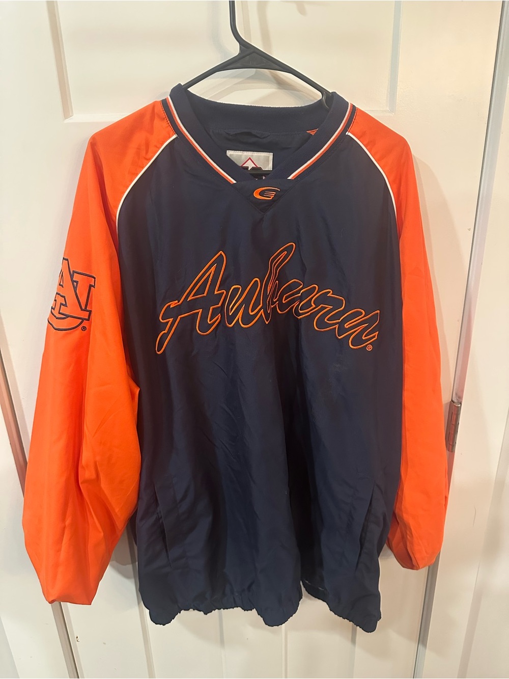 vintage Auburn Tigers V-neck pullover windbreaker jacket produced by 58 Sports